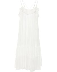 Nissa - Floral-Lace-Detail Silk Dress - Lyst