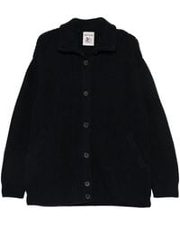 Semicouture - Veste En Maille Côtelée À Patch En Cuir - Lyst