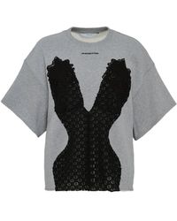 Pushbutton - T-Shirt mit Spitze - Lyst