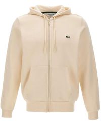 Lacoste - Felpa Con Applicazione Logo E Zip - Lyst