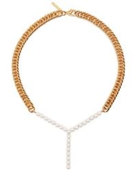 Y. Project - Chain-link & Pearl Necklace - Lyst