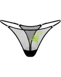 Zhilyova - Embroidered Sheer Thong - Lyst