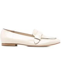 Anna F. - Patent-Finish Almond-Toe Loafers - Lyst