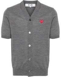 COMME DES GARÇONS PLAY - Heart-Patch Wool Cardigan - Lyst
