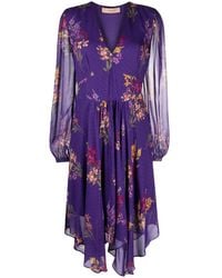 Twinset - Floral-Print Georgette Midi Dress - Lyst