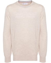 Brunello Cucinelli - Crew-Neck Mélange-Effect Jumper - Lyst