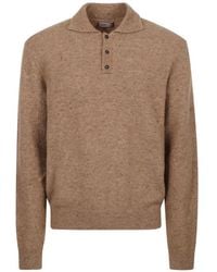 Herno - Pull Façon Polo Resort En Maille À Effet Moucheté - Lyst