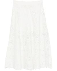 FRAME - Solstice Midi-Rok Met Borduurwerk - Lyst