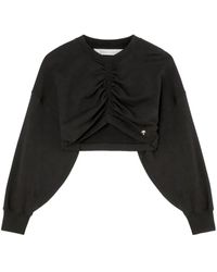 Palm Angels - Ruched-Detail Cropped Sweatshirt - Lyst