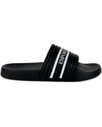 Emporio Armani - Logo Stripe Slides - Lyst