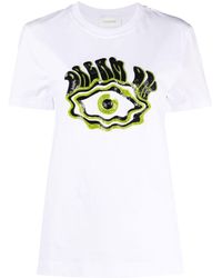 Sportmax - T-shirt en coton à imprimé graphique - Lyst