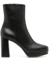 Gianvito Rossi - Black Daisen 100 Leather Ankle Boots - Women's - Calf Leather - Lyst