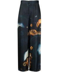 Chloé - Abstract-print Wide-leg Trousers - Lyst