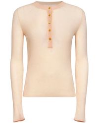 Chloé - Ribbed-Knit Long-Sleeve Top - Lyst