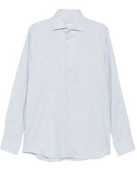 Profuomo - Spread-Collar Long-Sleeve Shirt - Lyst