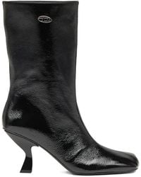 DIESEL - D-Amber Square-Toe Sculptural-Heel Boots - Lyst