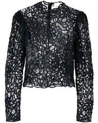 Isabel Marant - Top Neline in pizzo a maniche lunghe - Lyst