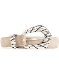 IRO - Embella Sculpted-Buckle Suede Belt - Lyst