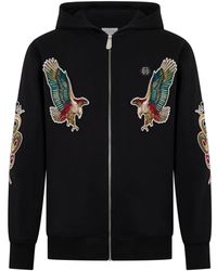 Philipp Plein - Patch-Embellishment Zip-Up Hoodie - Lyst