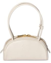 Miu Miu - Beau Embossed-Logo Shoulder Bag - Lyst
