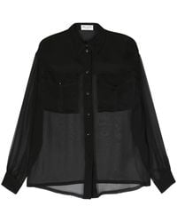 Saint Laurent - Semi-Doorzichtige Zijden Blouse - Lyst