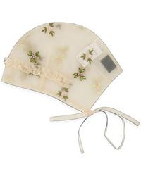 Simone Rocha - Gorro Bordado Con Ribete De Volantes - Lyst