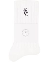 Sporty & Rich - Ribbed Embroidered Socks - Lyst