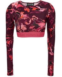 Versace Jeans Couture - Baroque-Print Long-Sleeve Top - Lyst