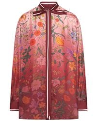Gucci - Silk Shirt With Flora Print - Lyst