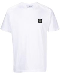 Stone Island - T-Shirt mit Kompass-Applikation - Lyst
