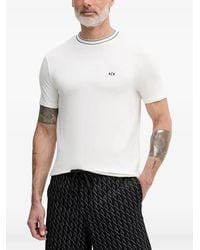 ARMANI EXCHANGE - Logo-Print Contrast-Trim T-Shirt - Lyst