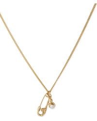 Emanuele Bicocchi - Safety Pin Pearl-Pendant Necklace - Lyst