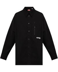 KENZO - Logo-Print Cotton Shirt Jacket - Lyst