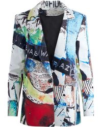 Alice + Olivia - X Basquiat Denny Blazer Met Print - Lyst