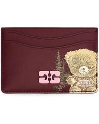 Ganni - Bou Card Holder With Forest Teddy - Lyst