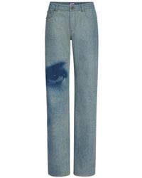 Jean Paul Gaultier - Face-Print Straight-Leg Jeans - Lyst