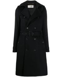Saint Laurent - Double-breasted Belted Coat - Lyst