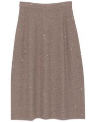 Antonelli - Sequin-Embellished Knitted Maxi Skirt - Lyst