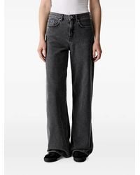 KARL LAGERFELD - Logo-Patch Wide-Leg Jeans - Lyst