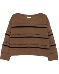 Pennyblack - Horizontal-Stripe Boat-Neck Sweater - Lyst