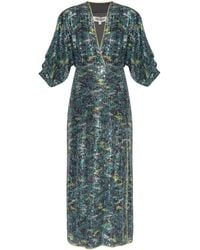 Diane von Furstenberg - Sequin-Embellished V-Neck Midi Dress - Lyst