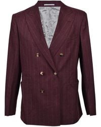 Brunello Cucinelli - Pinstripe Double-Breasted Suit - Lyst