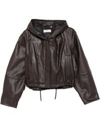 Sportmax - Hooded Leather Jacket - Lyst
