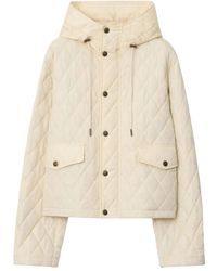 Burberry - Quilted Jacket With Adjustable Hood - Lyst