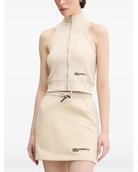KARL LAGERFELD - Zip-Up Sleeveless Top - Lyst