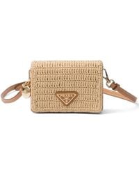 Prada - Woven Fabric Card Holder - Lyst
