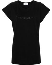 Blumarine - T-Shirt mit Strass-Logo - Lyst