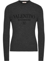 Valentino Garavani - Logo-Intarsia Virgin-Wool Jumper - Lyst