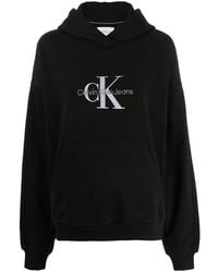 Calvin Klein - Logo-embroidered Drawstring Hoodie - Lyst