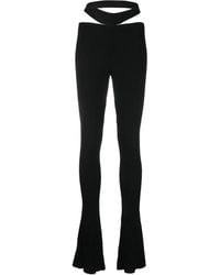 ANDREADAMO - Cut-Out Ribbed-Knit Trousers - Lyst